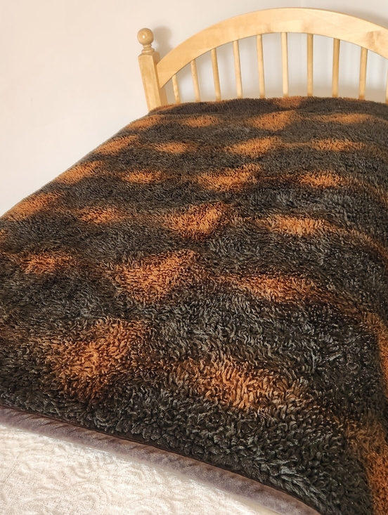 Pottery Barn Other - POTTERY BARN Fleece Blanket Throw Black Reversible Ombre Faux Fur Cozy 50 x 60